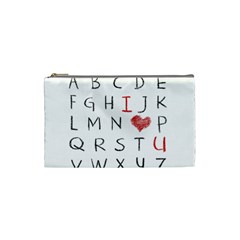 Love Alphabet Cosmetic Bag (small)  by Valentinaart