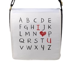 Love Alphabet Flap Messenger Bag (l)  by Valentinaart