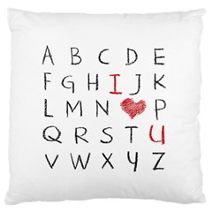 Love Alphabet Large Flano Cushion Case (one Side) by Valentinaart