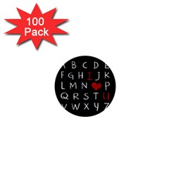 Love Alphabet 1  Mini Buttons (100 Pack)  by Valentinaart