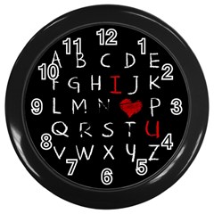 Love Alphabet Wall Clocks (black) by Valentinaart