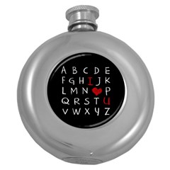 Love Alphabet Round Hip Flask (5 Oz) by Valentinaart