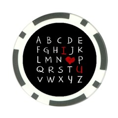 Love Alphabet Poker Chip Card Guard by Valentinaart