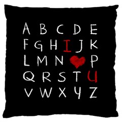 Love Alphabet Large Cushion Case (one Side) by Valentinaart