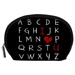 Love Alphabet Accessory Pouches (large)  by Valentinaart