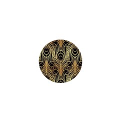 Gold, Black,peacock Pattern,art Nouveau,vintage,belle Epoque,chic,elegant,peacock Feather,beautiful 1  Mini Buttons by NouveauDesign