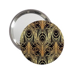 Gold, Black,peacock Pattern,art Nouveau,vintage,belle Epoque,chic,elegant,peacock Feather,beautiful 2 25  Handbag Mirrors by NouveauDesign