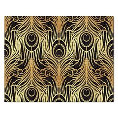 Gold, Black,peacock Pattern,art Nouveau,vintage,belle Epoque,chic,elegant,peacock Feather,beautiful Rectangular Jigsaw Puzzl by NouveauDesign