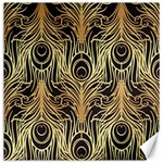 gold, black,peacock pattern,art nouveau,vintage,belle epoque,chic,elegant,peacock feather,beautiful Canvas 20  x 20   19 x19.27  Canvas - 1