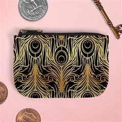 Gold, Black,peacock Pattern,art Nouveau,vintage,belle Epoque,chic,elegant,peacock Feather,beautiful Mini Coin Purses by NouveauDesign