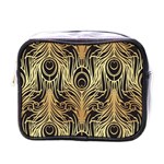 gold, black,peacock pattern,art nouveau,vintage,belle epoque,chic,elegant,peacock feather,beautiful Mini Toiletries Bags Front