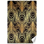 gold, black,peacock pattern,art nouveau,vintage,belle epoque,chic,elegant,peacock feather,beautiful Canvas 12  x 18   11.88 x17.36  Canvas - 1