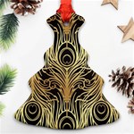 gold, black,peacock pattern,art nouveau,vintage,belle epoque,chic,elegant,peacock feather,beautiful Ornament (Christmas Tree)  Front