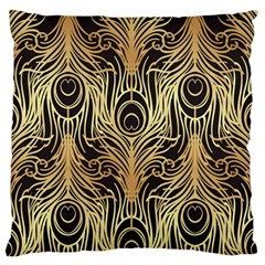 Gold, Black,peacock Pattern,art Nouveau,vintage,belle Epoque,chic,elegant,peacock Feather,beautiful Standard Flano Cushion Case (one Side) by NouveauDesign