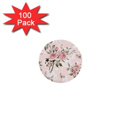 Pink Shabby Chic Floral 1  Mini Buttons (100 Pack)  by NouveauDesign