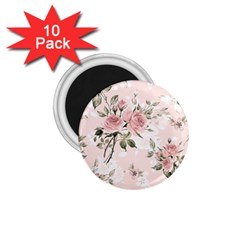 Pink Shabby Chic Floral 1 75  Magnets (10 Pack)  by NouveauDesign