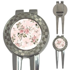 Pink Shabby Chic Floral 3-in-1 Golf Divots by NouveauDesign