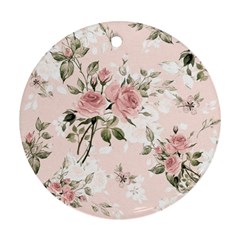 Pink Shabby Chic Floral Round Ornament (two Sides) by NouveauDesign