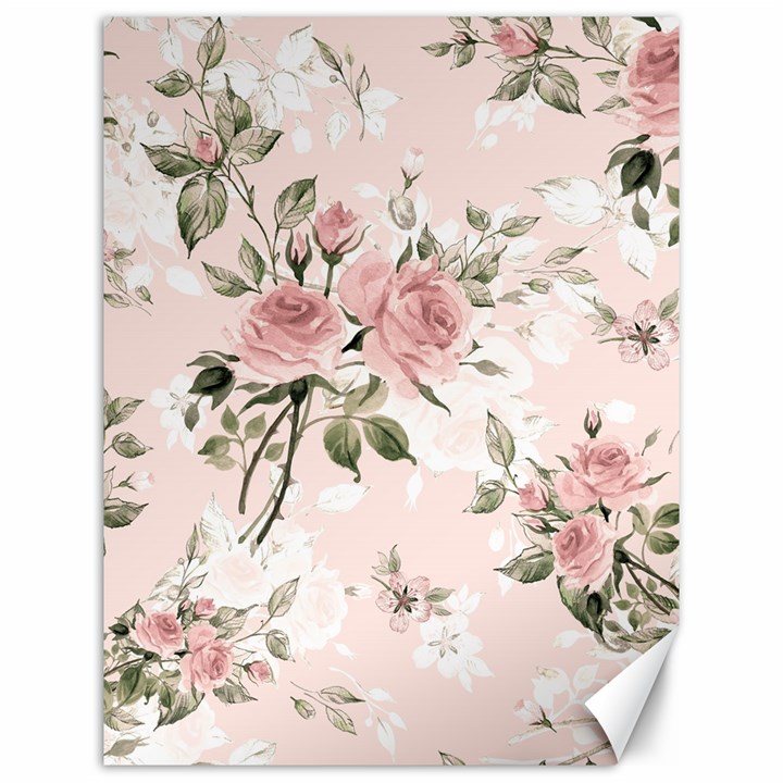 pink shabby chic floral Canvas 12  x 16  