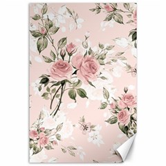 Pink Shabby Chic Floral Canvas 24  X 36  by NouveauDesign