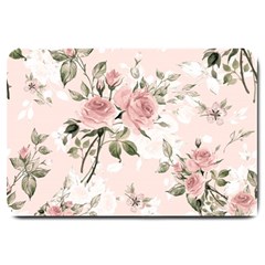 Pink Shabby Chic Floral Large Doormat  by NouveauDesign