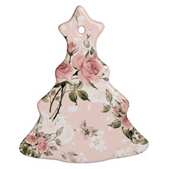 Pink Shabby Chic Floral Christmas Tree Ornament (two Sides) by NouveauDesign