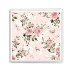 Pink Shabby Chic Floral Memory Card Reader (square)  by NouveauDesign