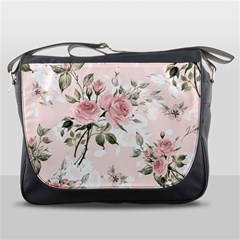 Pink Shabby Chic Floral Messenger Bags by NouveauDesign