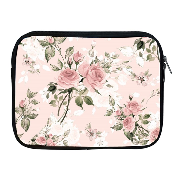 pink shabby chic floral Apple iPad 2/3/4 Zipper Cases