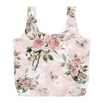 pink shabby chic floral Full Print Recycle Bags (L)  Back