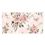 pink shabby chic floral Satin Shawl Front