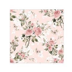 Pink Shabby Chic Floral Small Satin Scarf (square) by NouveauDesign