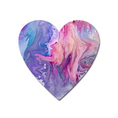 Marbled,ultraviolet,violet,purple,pink,blue,white,stone,marble,modern,trendy,beautiful Heart Magnet by NouveauDesign