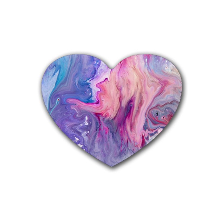 marbled,ultraviolet,violet,purple,pink,blue,white,stone,marble,modern,trendy,beautiful Rubber Coaster (Heart) 