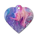 marbled,ultraviolet,violet,purple,pink,blue,white,stone,marble,modern,trendy,beautiful Dog Tag Heart (One Side) Front