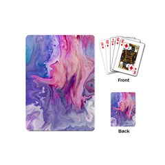 Marbled,ultraviolet,violet,purple,pink,blue,white,stone,marble,modern,trendy,beautiful Playing Cards (mini)  by NouveauDesign