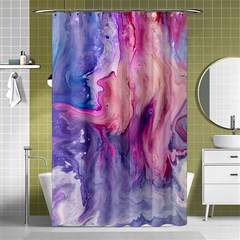 Marbled,ultraviolet,violet,purple,pink,blue,white,stone,marble,modern,trendy,beautiful Shower Curtain 48  X 72  (small)  by NouveauDesign