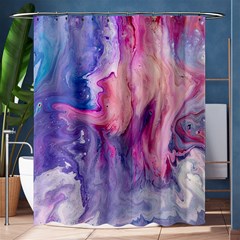 Marbled,ultraviolet,violet,purple,pink,blue,white,stone,marble,modern,trendy,beautiful Shower Curtain 60  X 72  (medium)  by NouveauDesign