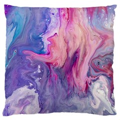 Marbled,ultraviolet,violet,purple,pink,blue,white,stone,marble,modern,trendy,beautiful Large Cushion Case (one Side) by NouveauDesign