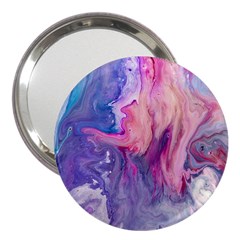 Marbled,ultraviolet,violet,purple,pink,blue,white,stone,marble,modern,trendy,beautiful 3  Handbag Mirrors by NouveauDesign