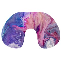 Marbled,ultraviolet,violet,purple,pink,blue,white,stone,marble,modern,trendy,beautiful Travel Neck Pillows by NouveauDesign