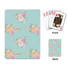 Mint,shabby Chic,floral,pink,vintage,girly,cute Playing Card by NouveauDesign