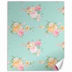 Mint,shabby Chic,floral,pink,vintage,girly,cute Canvas 16  X 20   by NouveauDesign