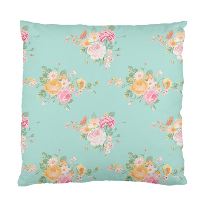 Mint,shabby chic,floral,pink,vintage,girly,cute Standard Cushion Case (One Side)