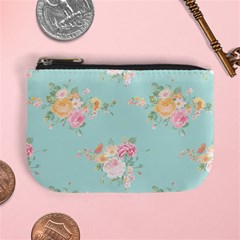 Mint,shabby Chic,floral,pink,vintage,girly,cute Mini Coin Purses by NouveauDesign