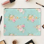 Mint,shabby chic,floral,pink,vintage,girly,cute Cosmetic Bag (XL) Front