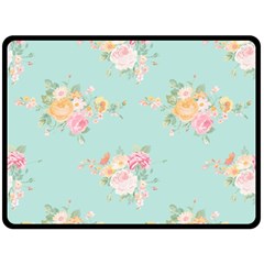 Mint,shabby Chic,floral,pink,vintage,girly,cute Fleece Blanket (large)  by NouveauDesign