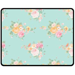 Mint,shabby Chic,floral,pink,vintage,girly,cute Fleece Blanket (medium)  by NouveauDesign