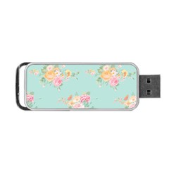 Mint,shabby Chic,floral,pink,vintage,girly,cute Portable Usb Flash (one Side) by NouveauDesign