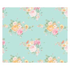 Mint,shabby Chic,floral,pink,vintage,girly,cute Double Sided Flano Blanket (small)  by NouveauDesign